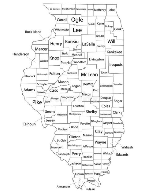 condados de illinois mapa.